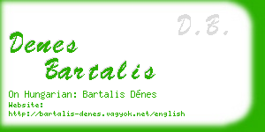 denes bartalis business card